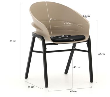 Hartman Tubb dining tuinset 70cm 5-delig verstelbaar - Laagste prijsgarantie! Taupe