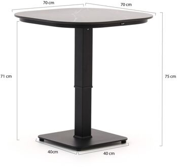 Hartman Tubb dining tuintafel verstelbaar 70x70x45/75cm - Laagste prijsgarantie! Zwart