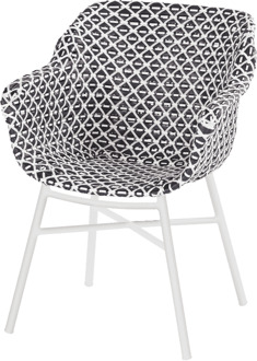 Hartman Tuinstoel 'Delphine' Wicker, kleur Wit/Zwart