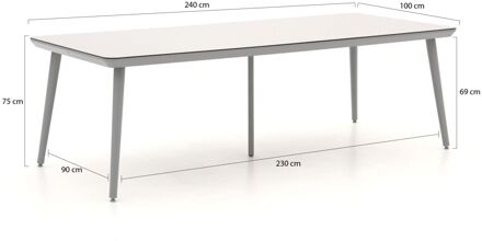 Hartman Tuintafel Sophie Studio HPL - L240 X B100 X H75 - Lichtgrijs