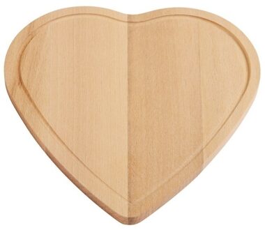 Hartvormig houten plank - Set van 4x stuks - 16 x 16 cm - Snijplank/serveerplank/broodplank