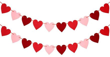 Hartvormige Decoratieve Vlag Liefde Vilt Banner Valentine's Day Party Decoratie Benodigdheden