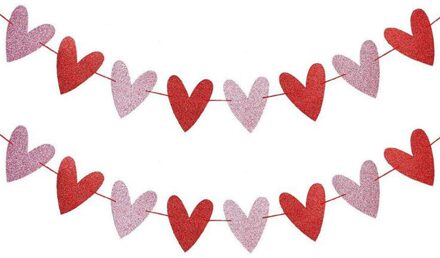 Hartvormige Decoratieve Vlag Liefde Vilt Banner Valentine's Day Party Decoratie Benodigdheden
