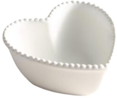 Hartvormige Keramiek Kom Fruit Slakom Kom Dessert Voedsel Serveerschaal Voor Home Restaurant Keuken Voedsel Serveerschaal wit