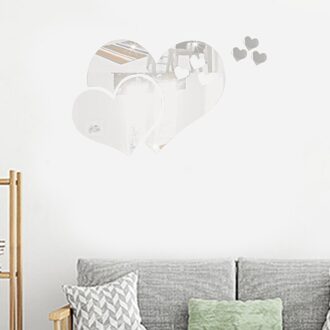 Hartvormige Muurstickers Art Spiegel Moderne Acryl Stickers Diy Muurschilderingen Muurstickers Voor Home Slaapkamer Woonkamer Badkamer Decor