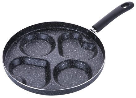 Hartvormige Non-stick Koekenpan Vier-Gat Voor Eieren Ham Pan Cake Maker Geen Olie-rook Ontbijt Grill Pan Kookpot Multifuncti