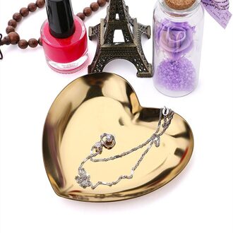 Hartvormige Opslag Lade Voor Fruit Sieraden Voedsel Behoud Display Lade Keuken Home Decor Accessoires Opslag Dienblad gouden