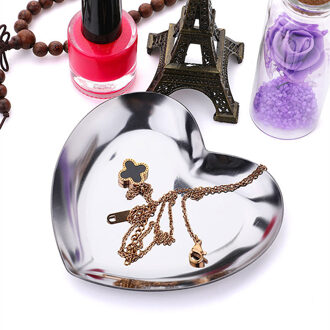 Hartvormige Opslag Lade Voor Fruit Sieraden Voedsel Behoud Display Lade Keuken Home Decor Accessoires Opslag Dienblad zilver