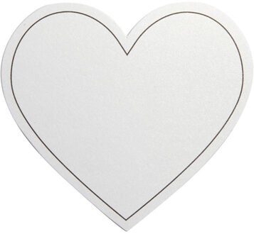 Hartvormige witte wenskaarten - 10x stuks - Bruiloft huwelijk uitnodigingen of bedankjes