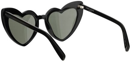 Hartvormige Zonnebril Klassieke Stijl Zwart