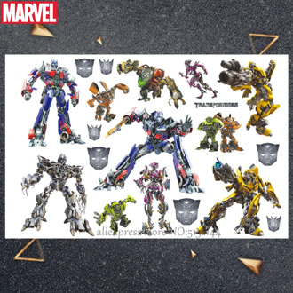 Hasbro Marvel 17*10cm Transforming car man Captain America Cartoon water transfer Child Tattoo Sticker Party Funny Sticker Toy