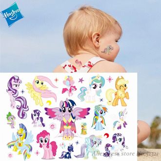 Hasbro My Little Pony Toys Children Cartoon Temporary Tattoo Sticker For Girl Cartoon Waterproof Birthday Party Tool Girl Gift