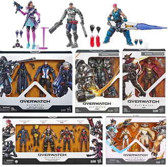 Hasbro Overwatch Action Figures Joint Movable Collections Reinhardt Wilhelm Pharah Mercy Soldier 76 Ana Amari Model Toys