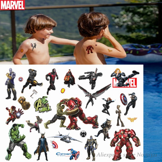 Hasbro Spiderman Marvel The Avengers Children Cartoon Temporary Tattoo Sticker For Boys Cartoon Toys Waterproof Party Kids Gift