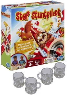 Hasbro Stef Stuntpiloot drankspel/drinkspel met 4 shotglazen Multi