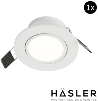 Hasler Inbouwspot Häsler Ancona Incl. Fase Aansnijding Dimbaar 8 cm 4 Watt Helder Wit RVS Set 10x - Set 1 Spot