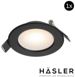 Hasler Inbouwspot Häsler Murcia Incl. Fase Aansnijding Dimbaar 9.2 cm 4 Watt Warm Wit Zwart Set 10x - Set 1 Spot