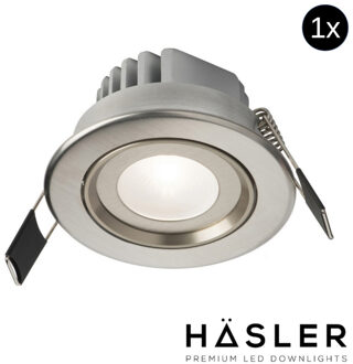 Hasler Inbouwspot Häsler Tarragona Incl. Fase Aansnijding Dimbaar 8 cm 4 Watt Helder Wit RVS Set 10x - Set 1 Spot