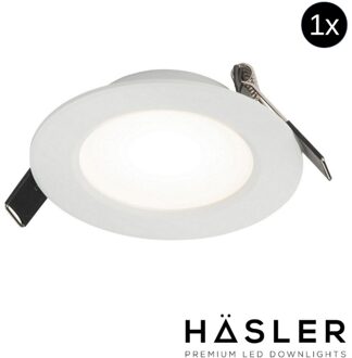 Hasler Inbouwspot Häsler Toscana Incl. Fase Aansnijding Dimbaar 9.2 cm 4 Watt Helder Wit RVS Wit Set 10x - Set 1 Spot