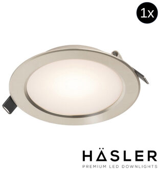 Hasler Inbouwspot Häsler Volterra Incl. Fase Aansnijding Dimbaar 13.7 cm 8 Watt Warm Wit RVS Set 10x - Set 1 Spot