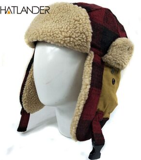 [HATLANDER] Outdoor oorklep bomber hoeden voor mannen vrouwen dikke Russische Ushanka aviator trooper sneeuw ski berber fleece winter hoed cap