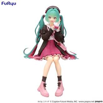 Hatsune Miku Noodle Stopper PVC Statue Autumn Date Pink Color Ver. 14 cm