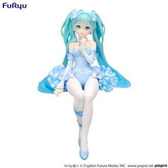 Hatsune Miku Noodle Stopper PVC Statue Flower Fairy Nemophila Pail Blue Color Ver. 15 cm
