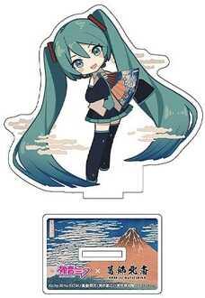 Hatsune Miku x Katsushika Hokusai iXima Die-Cut Acrylic Stand Fine Wind, Clear Morning (Chibi) 10 cm (5)