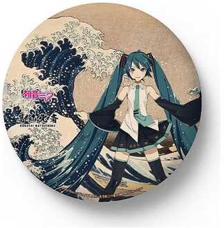 Hatsune Miku x Katsushika Hokusai iXima Large Pinback Button The Great Wave off Kanagawa/Fine Wind, Clear Morning Box Case (2)
