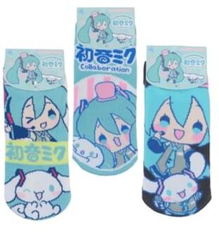 Hatsune Miku x Sanrio Cinnamoroll Short Socks yellow line - 22~24cm