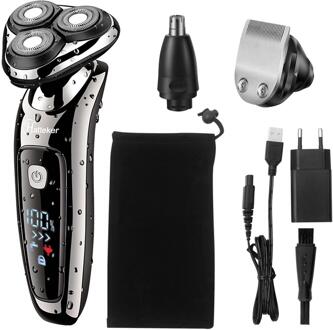 Hatteker Elektrische Scheerapparaat Facial Scheerapparaat Voor Mannen 2in1 Grooming Kit Usb Oplaadbare Mannelijke Baard Scheren Machine 9598A
