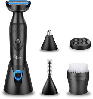 HATTEKER Epilator voor Mannen Multifunctionele Haar Trimeer 5 In 1 Body Neus Haar Trimmer Batterij scheerapparaat Mannelijke Haar Remover