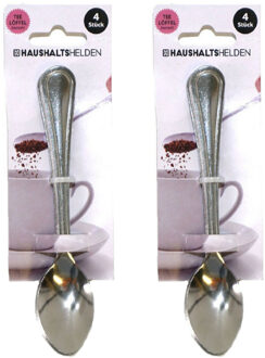 Haushalt Haushaltshelden Koffielepels/theelepels - 8x - RVS - 15 cm - Theelepels Zilverkleurig