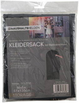 Haushalt Kledinghoes beschermhoes met rits - zwart - polyester - 61 x 135 cm - Kledinghoezen