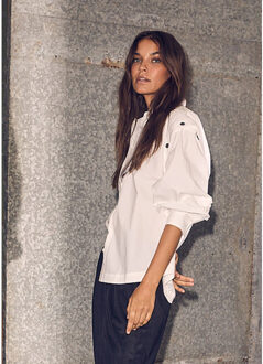 Haute l’amitié button sleeve blouse Wit