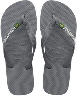 Havaianas Brasil Logo Heren Slippers - Steel Grey/Steel Grey - Maat 39/40