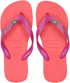 Havaianas Brasil Logo Slippers en Sandalen Dames - Roze - Maat 41/42 - Plastic Pink
