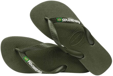 Havaianas Brasil Logo Teenslipper Senior army groen - 35-36