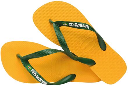 Havaianas Brasil Logo Teenslipper Senior donkergeel - groen - 43-44