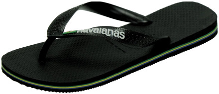 Havaianas Brasil Logo Unisex Slippers - Black - Maat 29/30