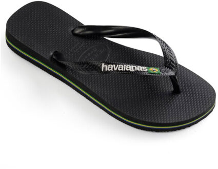 Havaianas Brasil Logo Unisex Slippers - Black - Maat 39/40