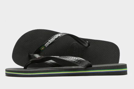 Havaianas Brasil Logo Unisex Slippers - Black - Maat 39/40