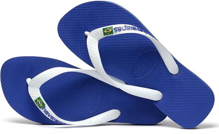Havaianas Brasil Logo Unisex Slippers - Marine Blue - Maat 43/44