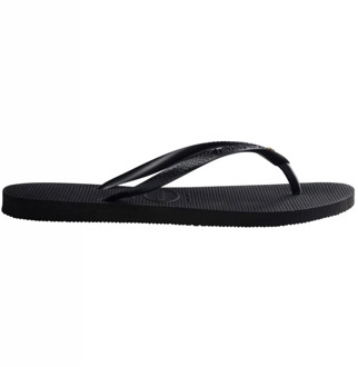 Havaianas Slim Crystal SW II Dames Slippers - Black - Maat 35/36