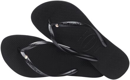 Havaianas Slim Crystal SW II Dames Slippers - Black - Maat 39/40