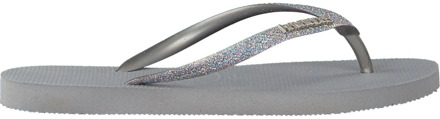 Havaianas Slim Glitter Dames Slippers - Ice Grey - Maat 41/42