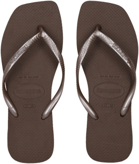 Havaianas Slim Glitter Ii Slippers en Sandalen Dames - Bruin - Maat 39/40 - Plastic Brown