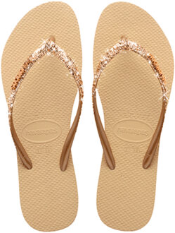 Havaianas Slim Glitter II Teenslippers Dames goud - beige - 37-38