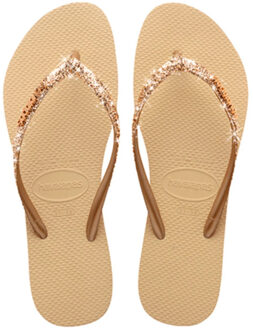 Havaianas Slim Glitter II Teenslippers Dames goud - beige - 37-38