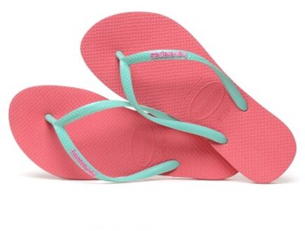 Havaianas Slim Logo * Actie * Roze,Blauw - Maat 35/36